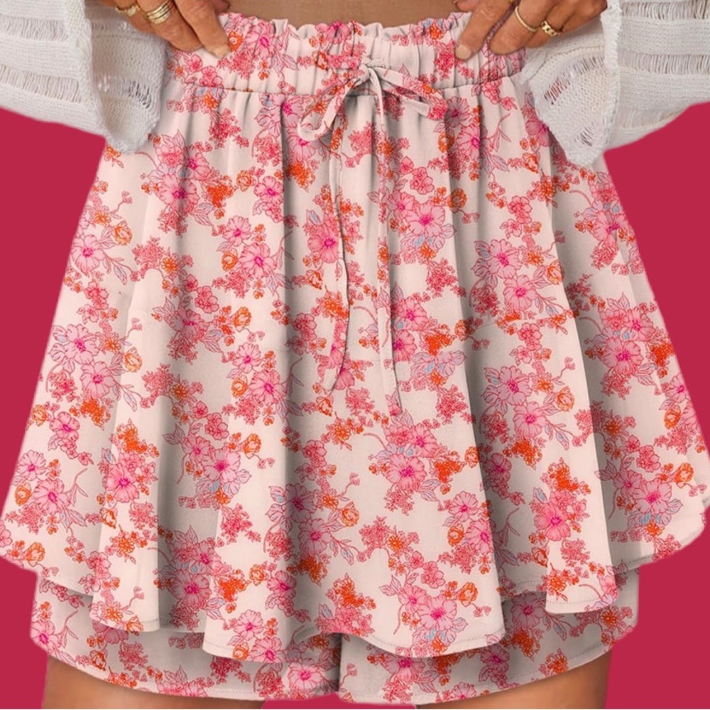 Ruffled floral skort (size small)